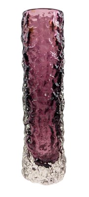 Lot 117 - BAXTER FOR WHITEFRIARS - TEXTUARD RANGE FINGER VASE - NO. 9729 IN AUBERGINE