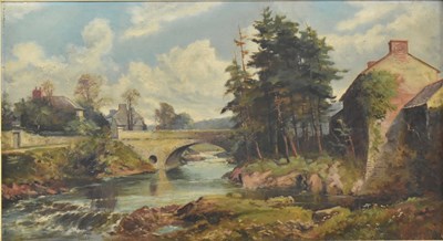 Lot 379 - WALTER W GODDARD (1858-1933) - WELSH - LLANDYSUL BRIDGE PAINTING