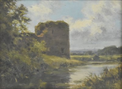 Lot 362 - RICHARD SEBASTIAN BOND (1808-1886) - CASTLE RUIN & RIVER SCENE PAINTING