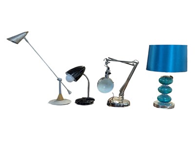 Lot 597 - COLLECTION OF FOUR CONTEMPORARY DESK TOP LAMPS