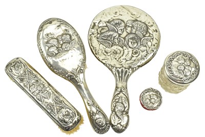 Lot 115 - EDWARD VII HALLMARKED SILVER DRESSING TABLE VANITY SET