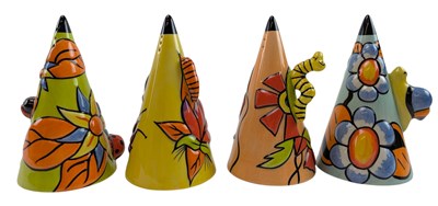 Lot 154 - LORNA BAILEY FOR OLD ELLGREAVE POTTERY - FOUR LIMITED BUG SUGAR SHAKERS