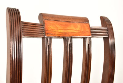 Lot 405 - TWELVE GEORGE III 19TH CENTURY MAHOGANY DINING CHAIRS