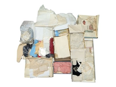 Lot 197 - LARGE COLLECTION OF 19TH CENTURY & LATER LACE MATERIAL