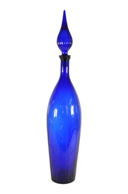Lot 6 - VINTAGE 20TH CENTURY BLUE GLASS EMPOLI STYLE GENIE BOTTLE