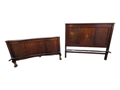 Lot 1112A - EDWARDIAN MAHOGANY INLAID DOUBLE BED