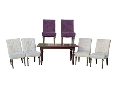 Lot 961 - 19TH CENTURY MAHOGNAY EXTEDNING DINING TABLE W/ THE ONE DINING CHAIRS