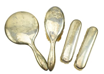 Lot 156 - GEORGE V HALLMARKED SILVER DRESSING TABLE SET & OTHER EXAMPLE