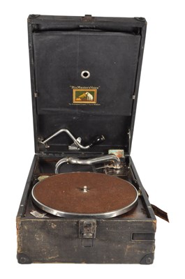Lot 404 - HIS MASTER'S VOICE HMV 1920S VINTAGE PORTABLE GRAMOPHONE TURNTABLE