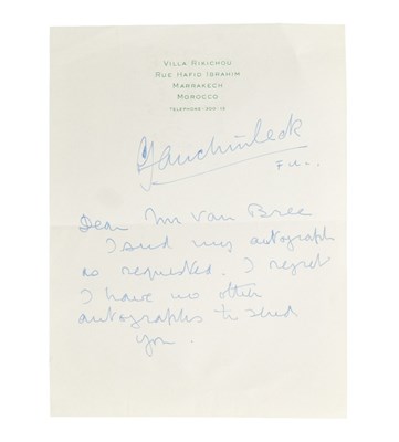 Lot 68 - MILITARY HISTORY - FIELD MARSHAL SIR CLAUDE AUCHINLECK AUTOGRAPH