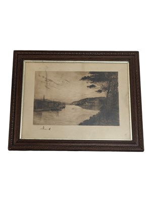 Lot 694 - WILL PYE (1855 - 1934) - 1906 HARBOURSIDE SIGNED ETCHING