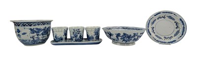 Lot 59 - SEVEN PIECES OF MODERN BLUE AND WHITE CERAMICS