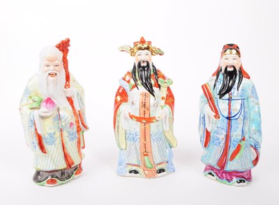 Lot 4 - SANXING DIETIES (FU LU SHOU) CERAMICS CHINESE STATUES