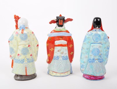 Lot 4 - SANXING DIETIES (FU LU SHOU) CERAMICS CHINESE STATUES