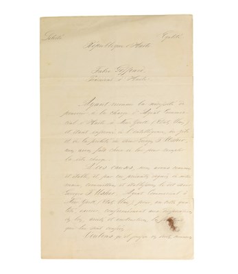 Lot 93 - HISTORY - FABRE GEFFRARD - PRESIDENT OF HAITI 1859-1867