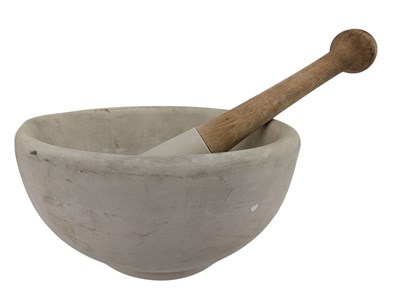 Lot 78 - LARGE ENGLISH CERAMIC MORTAR AND PESTLE