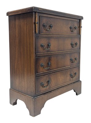 Lot 414 - GEORGE III REVIVAL WALNUT VENEERED FOLDING BACHELOR CHEST OF DRAWERS