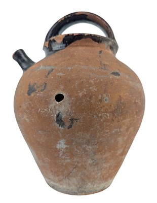 Lot 62 - CONTINENTAL SLIP GLAZED TERRACOTTA OLIVE OIL JUG