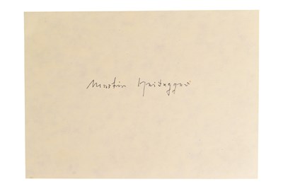 Lot 104 - PHILOSOPHY - MARTIN HEIDEGGER (D.1976) - AUTOGRAPH ON CARD