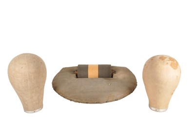 Lot 255 - TWO LATE 19TH / EARLY 20TH CENTURY SHOP DISPLAY CANVAS MILLINERY CLOTH HEADS