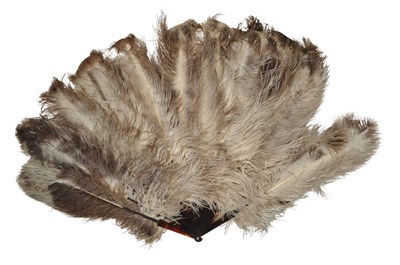 Lot 245 - LATE 19TH / EARLY 20TH CENTURY LARGE OSTRICH FEATHER AND TORTOISESHELL FAN