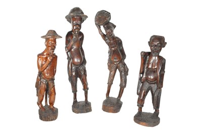 Lot 209 - FOUR 20TH CENTURY VINTAGE CARVED HARDWOOD AFRICAN TRIBAL FIGURES