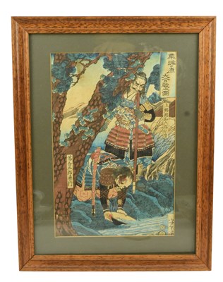 Lot 114 - TSUKIOKA YOSHITOSHI - THE GREAT BATTLE OF AWAZUGAHARA TRIPTYCH