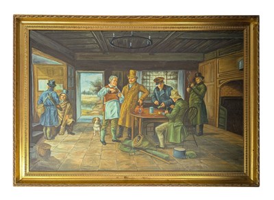 Lot 106 - AFTER MARGARET DOVASTON (1884-1954) - THE COMPETITION - OIL ON CANVAS PAINTING
