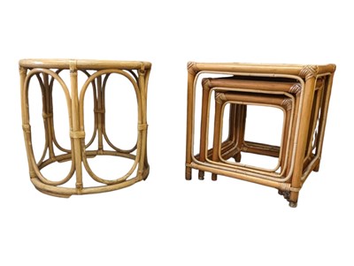 Lot 605 - ITALIAN MODERN DESIGN - TWO LATE 20TH CENTURY BAMBOO OCCASIONAL TABLES