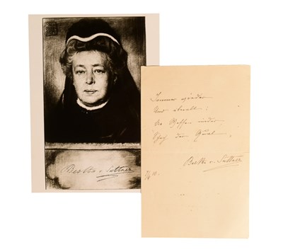 Lot 14 - NOVELIST - BERTHA VON SUTTNER (D.1914) - ALS