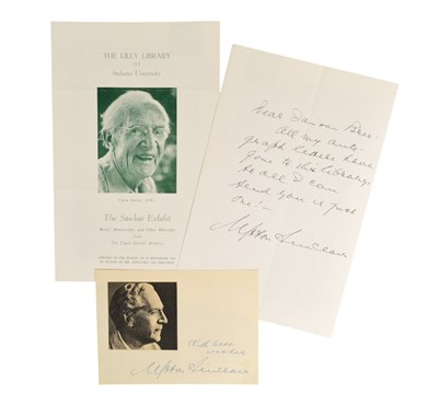 Lot 203 - AUTHOR - UPTON SINCLAIR (D.1968) - COLLECTION OF AUTOGRAPHS