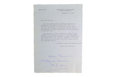 Lot 206 - WRITERS - ERIKA MANN (D.1969) - AUTOGRAPHED LETTER