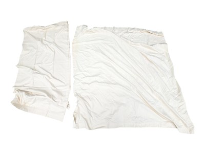 Lot 633 - PAIR OF MODERN HIGH END DESIGN MIXED COTTON CURTAINS