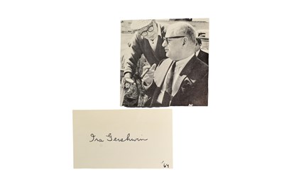 Lot 208 - COMPOSERS - IRA GERSHWIN (D.1983) - AUTOGRAPH ON CARD