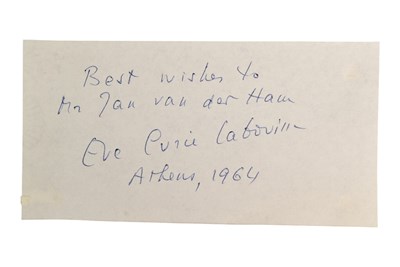 Lot 211 - WRITER / NOBEL PRIZE INTEREST - EVE CURIE - AUTOGRAPH ON CARD