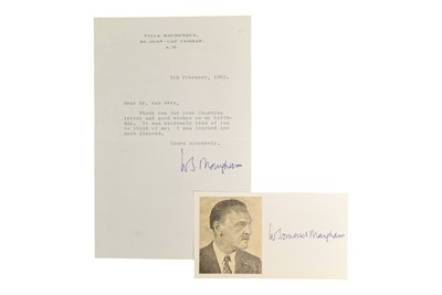 Lot 213 - WRITER - W. SOMERSET MAUGHAM (D1965) - TLS + AUTOGRAPH