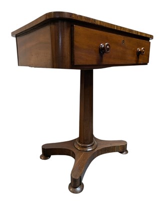 Lot 412 - WILLIAM IV EARLY 19TH CENTURY MAHOGANY SINGLE DRAWER LADIES' TABLE
