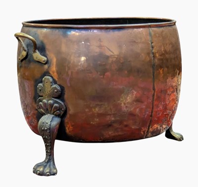 Lot 398 - 19TH CENTURY COPPER & BRASS COAL SCUTTLE PLANTER