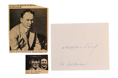 Lot 216 - WRITER & NOBEL PRIZE - MIKHAIL SHOLOKHOV (D.1984) - AUTOGRAPH