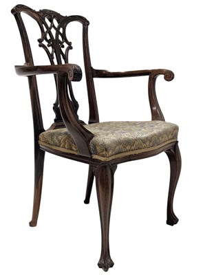 Lot 271 - 19TH CENTURY ROSEWOOD CHILDREN'S CHAIR IN THE CHIPPENDALE MANNER