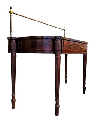 Lot 345 - CHUBBS & SONS, LONDON - LATE VICTORIAN MAHOGANY & BRASS BOW FRONT SERVER SIDEBOARD