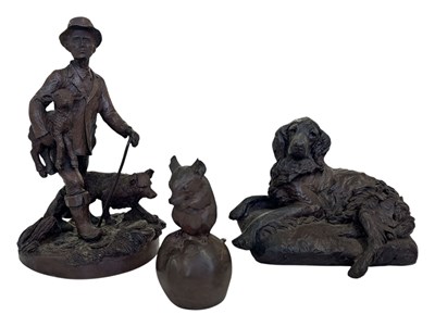 Lot 262 - COLLECTION OF THREE 20TH CENTURY VINTAGE BRONZED RESIN FIGURES