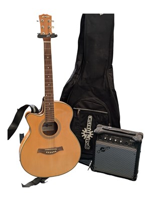 Lot 411 - GEAR 4 MUSIC - VINTAGE 20TH CENTURY ACOUSTIC GUITAR W/ AMP