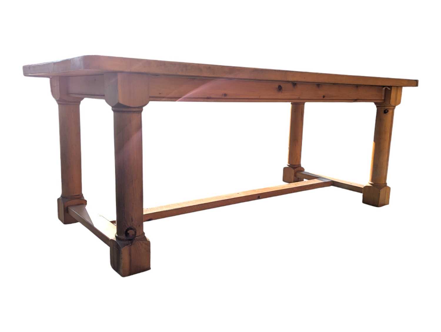 Lot 675 - 17TH CENTURY REVIVAL COUNTRY PINE REFECTORY DINING TABLE