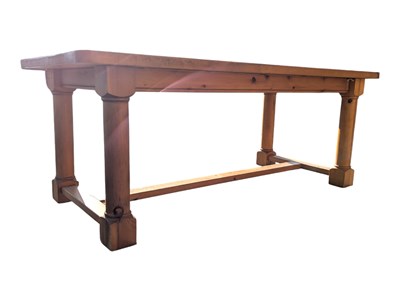 Lot 675 - 17TH CENTURY REVIVAL COUNTRY PINE REFECTORY DINING TABLE