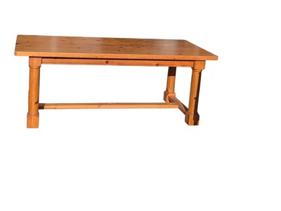 Lot 675 - 17TH CENTURY REVIVAL COUNTRY PINE REFECTORY DINING TABLE