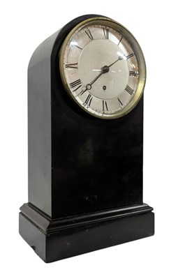 Lot 273 - JAMES BARBER & WILLIAM NORTH, YORK - REGENCY SLATE & SILVERED FACE MANTEL CLOCK