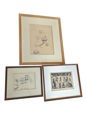 Lot 659 - AFTER LOUIS WAIN (1860 - 1939) - THREE 20TH CENTURY ANTHROPOMORPHIC CAT PRINTS