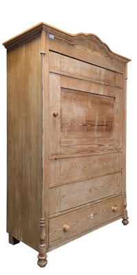Lot 421 - FRENCH 19TH CENTURY PINE WOOD COUNTRY SINGLE DOOR WARDROBE