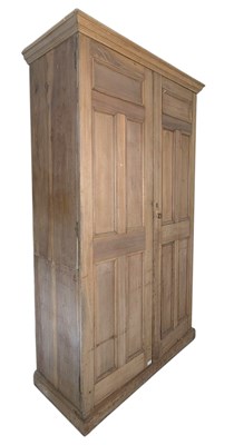 Lot 284 - 19TH CENTURY WALNUT HOUSEKEEPER'S SCHOOL CUPBOARD WARDROBE